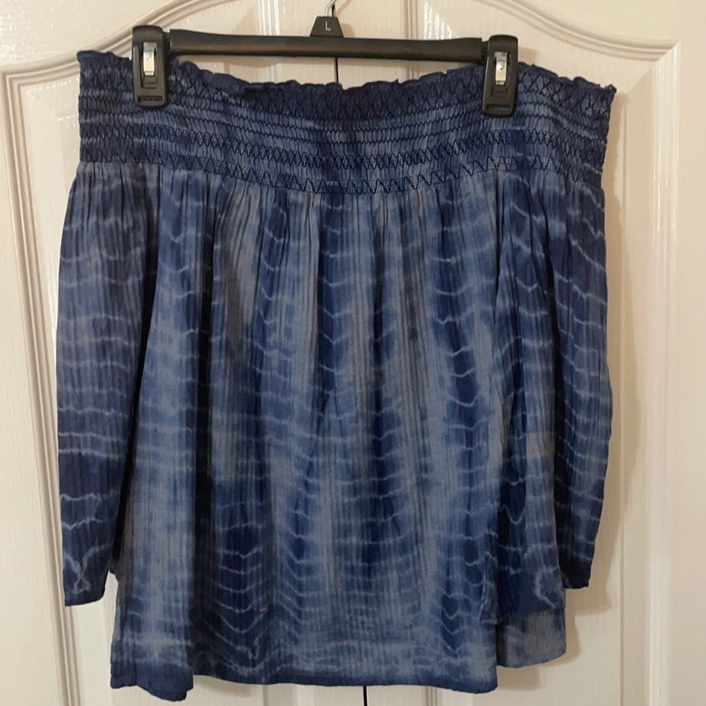 Blue off the shoulder top